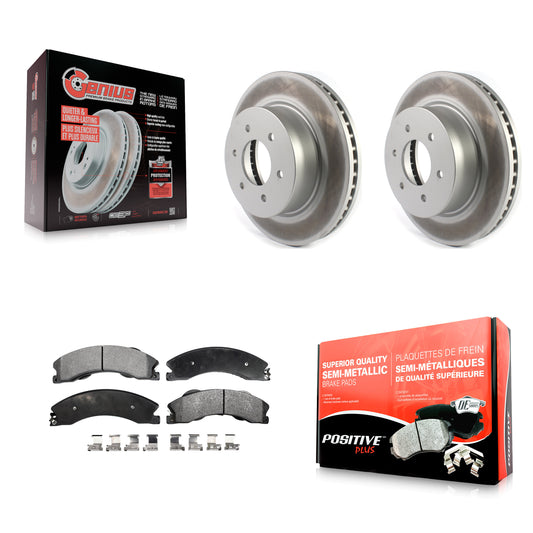 [Avant] Kit de disque (revêtu) et plaquette (semi-métallique) de frein pour 2016-2023 Nissan TITAN XD KGF-101915