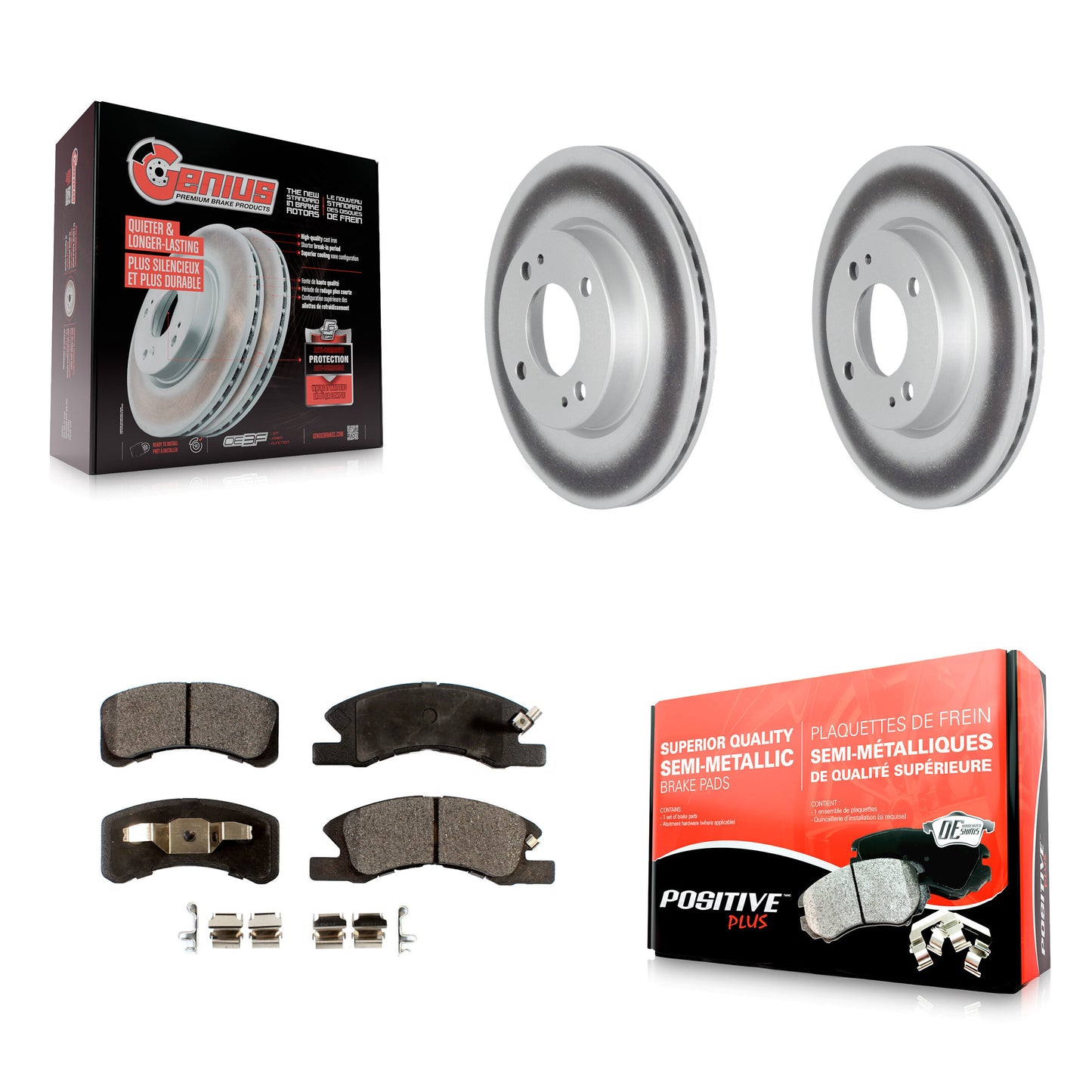 [Avant] Kit de disque (revêtu) et plaquette (semi-métallique) de frein pour 2017-2022 Mitsubishi Mirage G4 KGF-101920