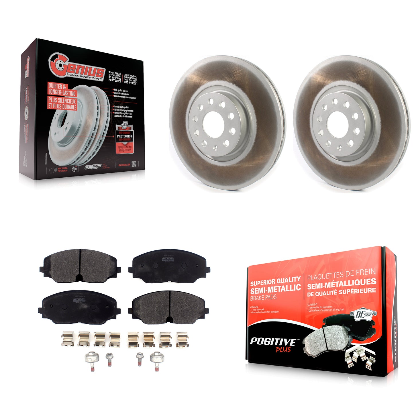 [Avant] Kit de disque (revêtu) et plaquette (semi-métallique) de frein pour Volkswagen Atlas Cross Sport KGF-101926