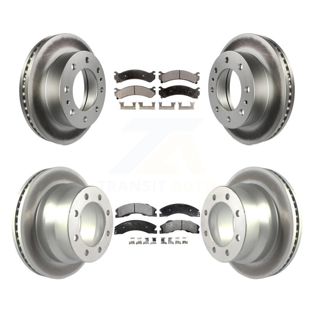 [Avant + Arrière] Kit de disque (revêtu) et plaquette (semi-métallique) de frein pour Chevrolet Express 4500 GMC Savana KGF-101933