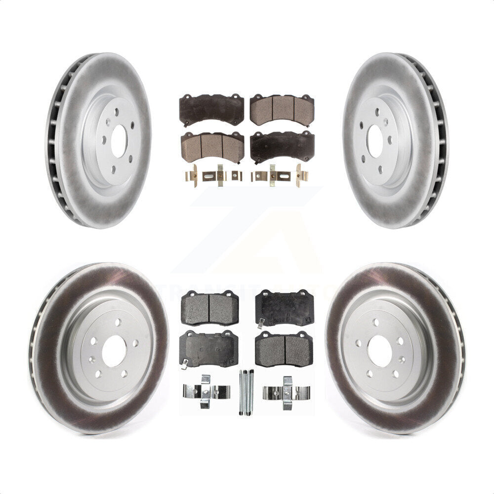 [Avant + Arrière] Kit de disque (revêtu) et plaquette (semi-métallique) de frein pour 2014 Chevrolet Camaro ZL1 KGF-101939 par Transit Auto