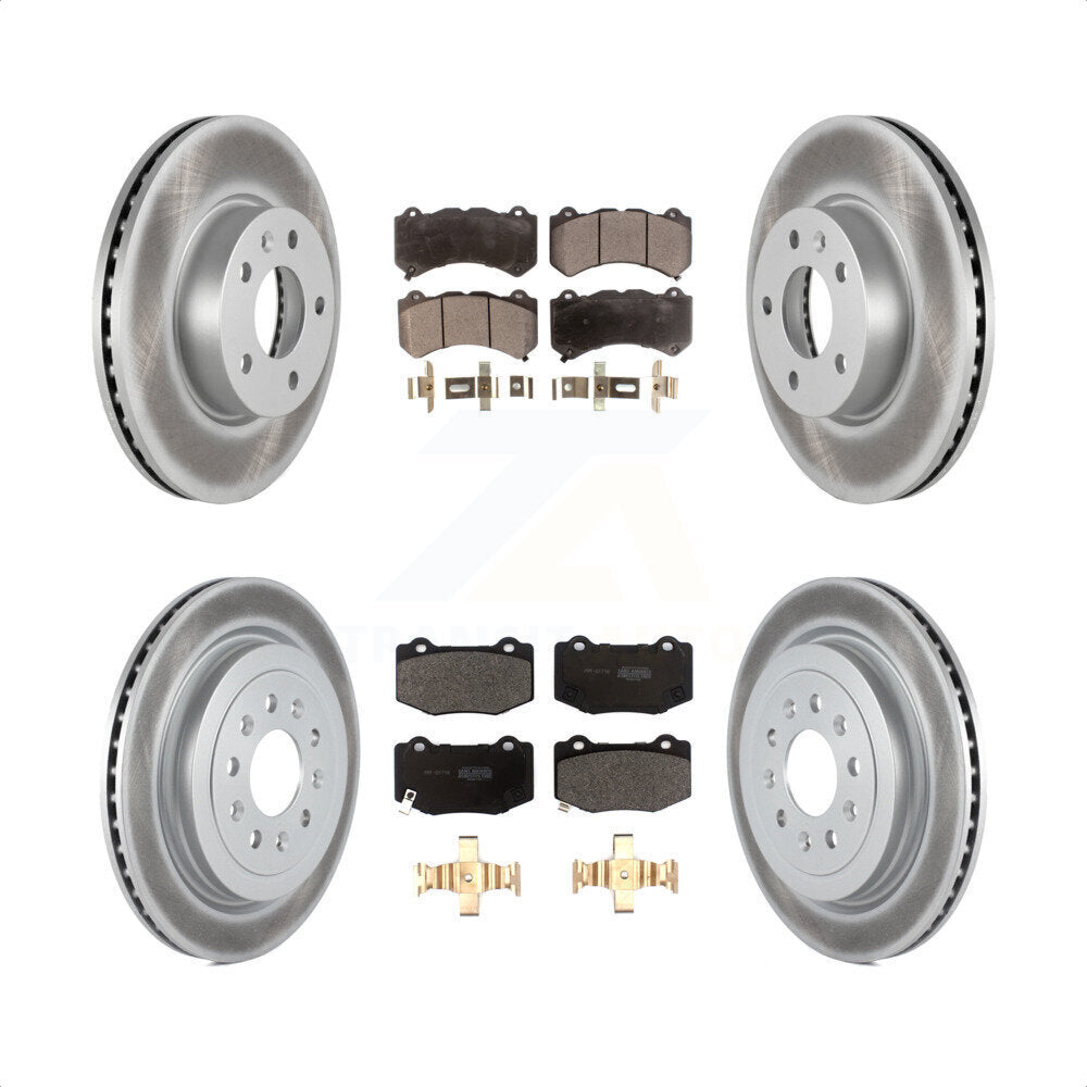 [Avant + Arrière] Kit de disque (revêtu) et plaquette (semi-métallique) de frein pour 2017 Cadillac ATS V avec 300mm Diameter Rotor KGF-101943 par Transit Auto