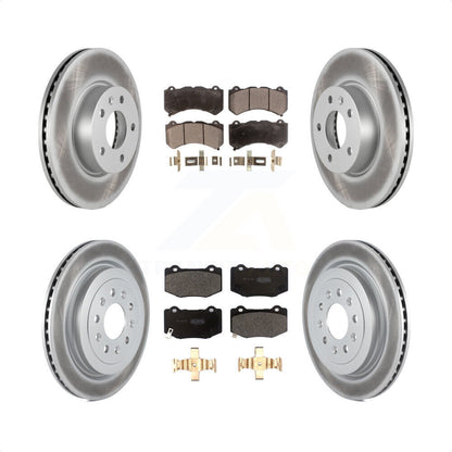 [Avant + Arrière] Kit de disque (revêtu) et plaquette (semi-métallique) de frein pour 2017 Cadillac ATS V avec 300mm Diameter Rotor KGF-101943 par Transit Auto