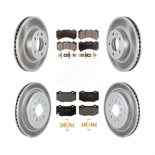 [Avant + Arrière] Kit de disque (revêtu) et plaquette (semi-métallique) de frein pour 2017 Cadillac ATS V avec 300mm Diameter Rotor KGF-101943 par Transit Auto