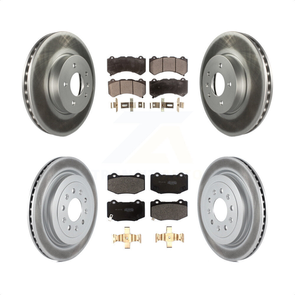 [Avant + Arrière] Kit de disque (revêtu) et plaquette (semi-métallique) de frein pour 2017 Cadillac ATS V avec 321mm Diameter Rotor KGF-101944 par Transit Auto