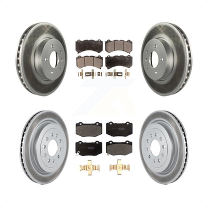 [Avant + Arrière] Kit de disque (revêtu) et plaquette (semi-métallique) de frein pour 2017 Cadillac ATS V avec 321mm Diameter Rotor KGF-101944 par Transit Auto