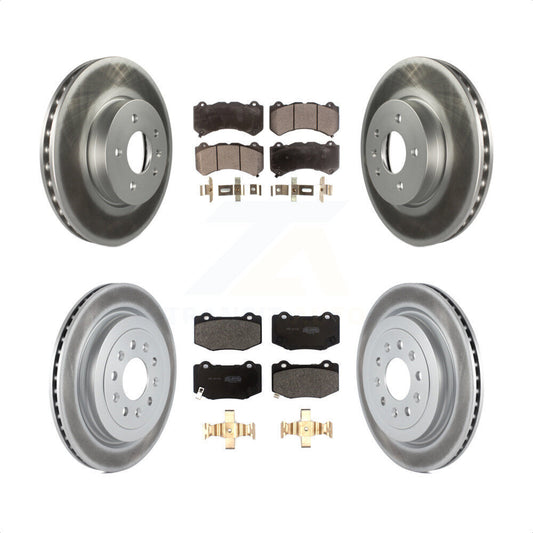 [Avant + Arrière] Kit de disque (revêtu) et plaquette (semi-métallique) de frein pour 2017 Cadillac ATS V avec 321mm Diameter Rotor KGF-101944 par Transit Auto