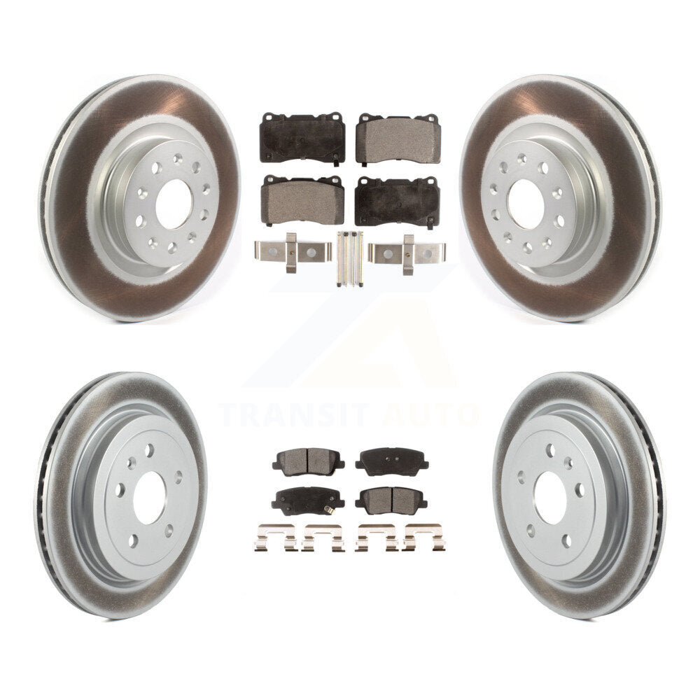 [Avant + Arrière] Kit de disque (revêtu) et plaquette (semi-métallique) de frein pour Cadillac CTS avec 18" Factory Wheels KGF-101946