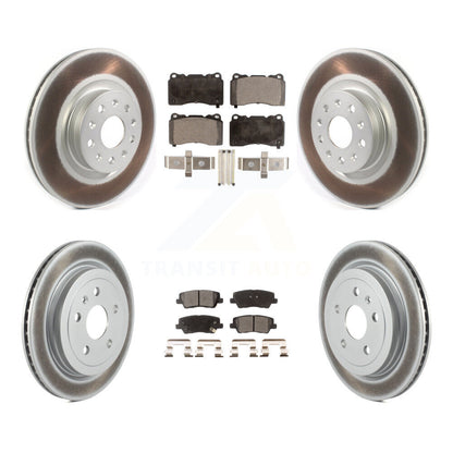 [Avant + Arrière] Kit de disque (revêtu) et plaquette (semi-métallique) de frein pour Cadillac CTS avec 18" Factory Wheels KGF-101946