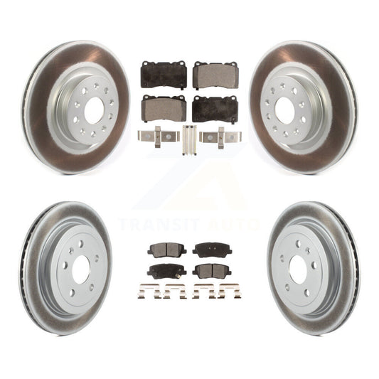 [Avant + Arrière] Kit de disque (revêtu) et plaquette (semi-métallique) de frein pour Cadillac CTS avec 18" Factory Wheels KGF-101946