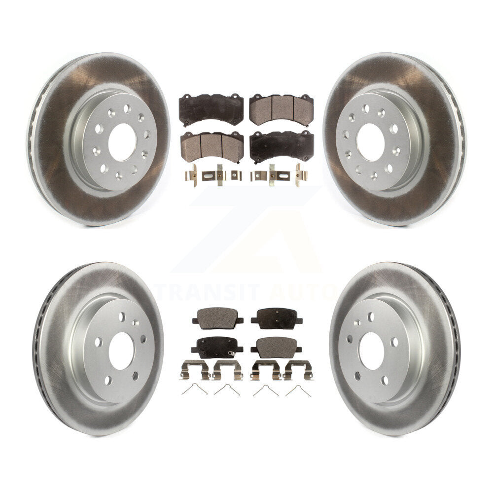 [Avant + Arrière] Kit de disque (revêtu) et plaquette (semi-métallique) de frein pour 2019-2020 Chevrolet Camaro LT LS avec 6 Piston Brembo Calipers KGF-101951