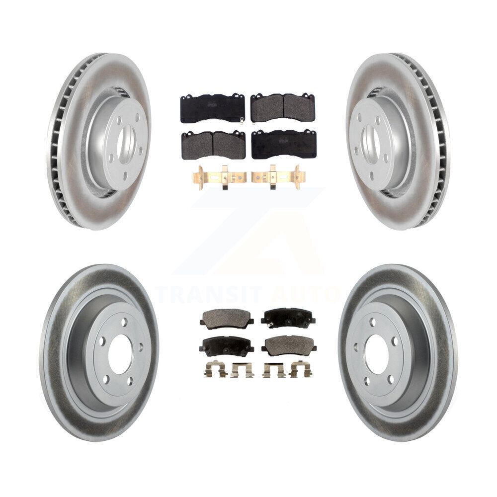 [Avant + Arrière] Kit de disque (revêtu) et plaquette (semi-métallique) de frein pour 2015 Ford Mustang V6 avec Brembo Brakes KGF-101960