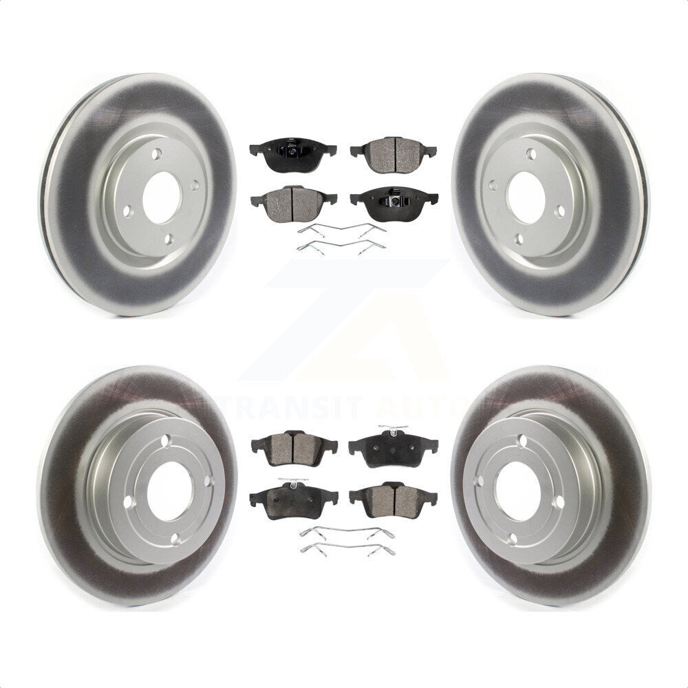 [Avant + Arrière] Kit de disque (revêtu) et plaquette (semi-métallique) de frein pour 2018-2021 Ford EcoSport FWD KGF-101961 par Transit Auto