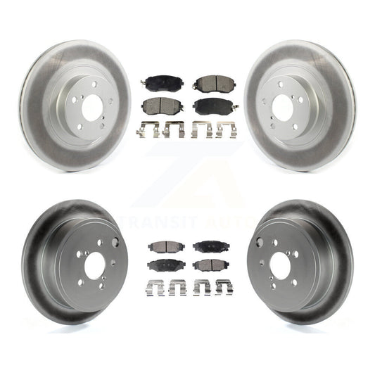 [Avant + Arrière] Kit de disque (revêtu) et plaquette (semi-métallique) de frein pour Subaru Impreza Outback Forester Legacy KGF-101972