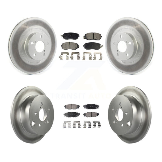 [Avant + Arrière] Kit de disque (revêtu) et plaquette (semi-métallique) de frein pour Subaru Forester XV Crosstrek avec 292mm Diameter Rotor KGF-101973