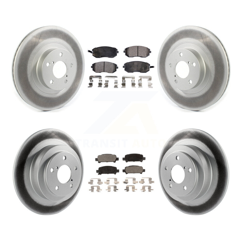 [Avant + Arrière] Kit de disque (revêtu) et plaquette (semi-métallique) de frein pour 2005-2006 Subaru Baja Turbocharged avec 292mm Diameter Rotor KGF-101974