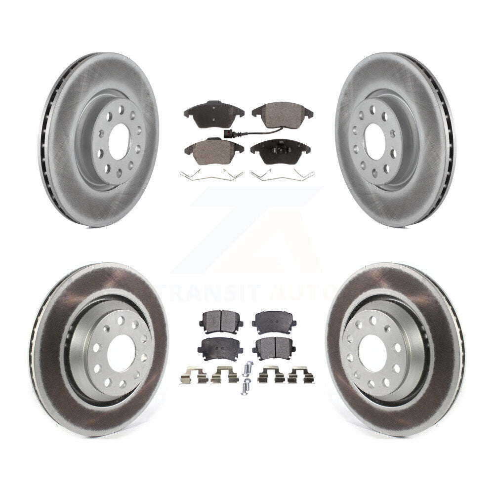 [Avant + Arrière] Kit de disque (revêtu) et plaquette (semi-métallique) de frein pour 2009-2010 Volkswagen Passat CC avec 312mm Diameter Rotor KGF-101977