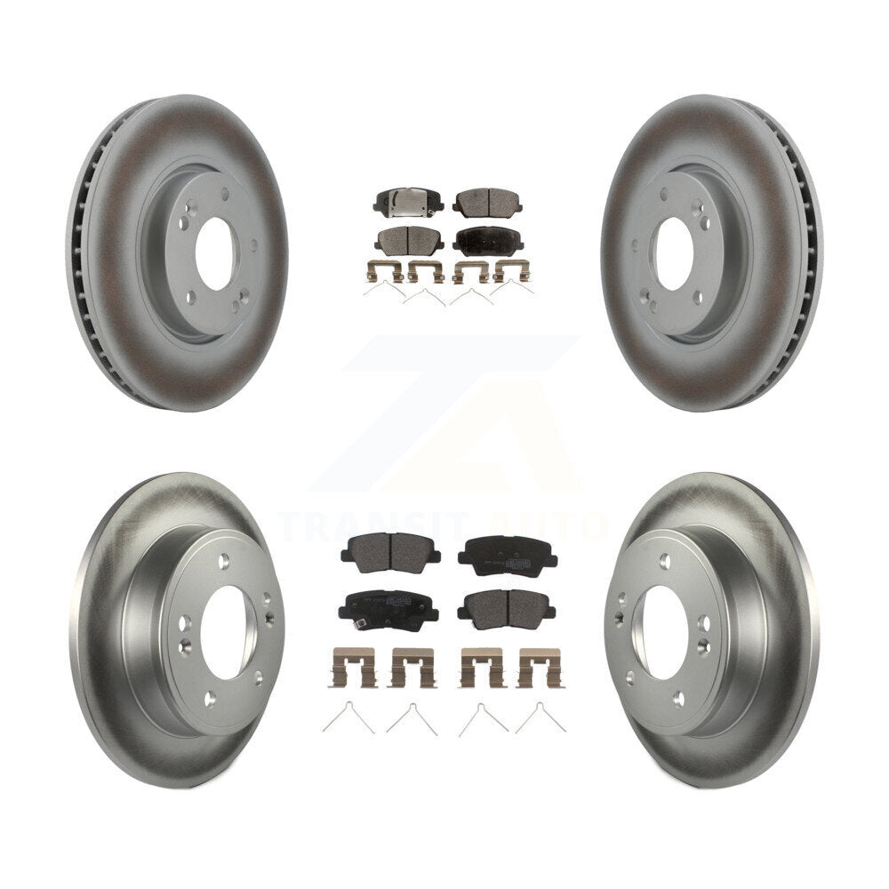 [Avant + Arrière] Kit de disque (revêtu) et plaquette (semi-métallique) de frein pour Hyundai Veloster KGF-101978