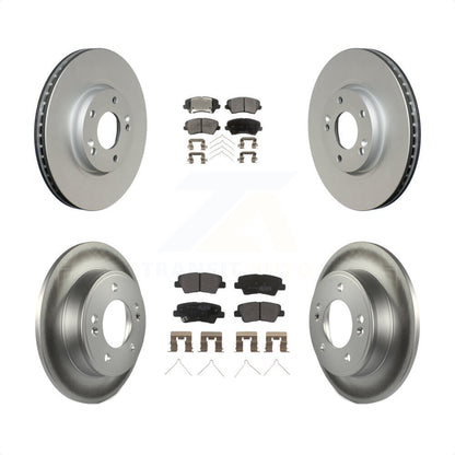 [Avant + Arrière] Kit de disque (revêtu) et plaquette (semi-métallique) de frein pour 2016 Hyundai Veloster Tech SE KGF-101979 par Transit Auto