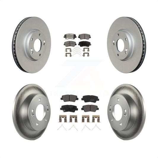 [Avant + Arrière] Kit de disque (revêtu) et plaquette (semi-métallique) de frein pour 2016 Hyundai Veloster Tech SE KGF-101979 par Transit Auto