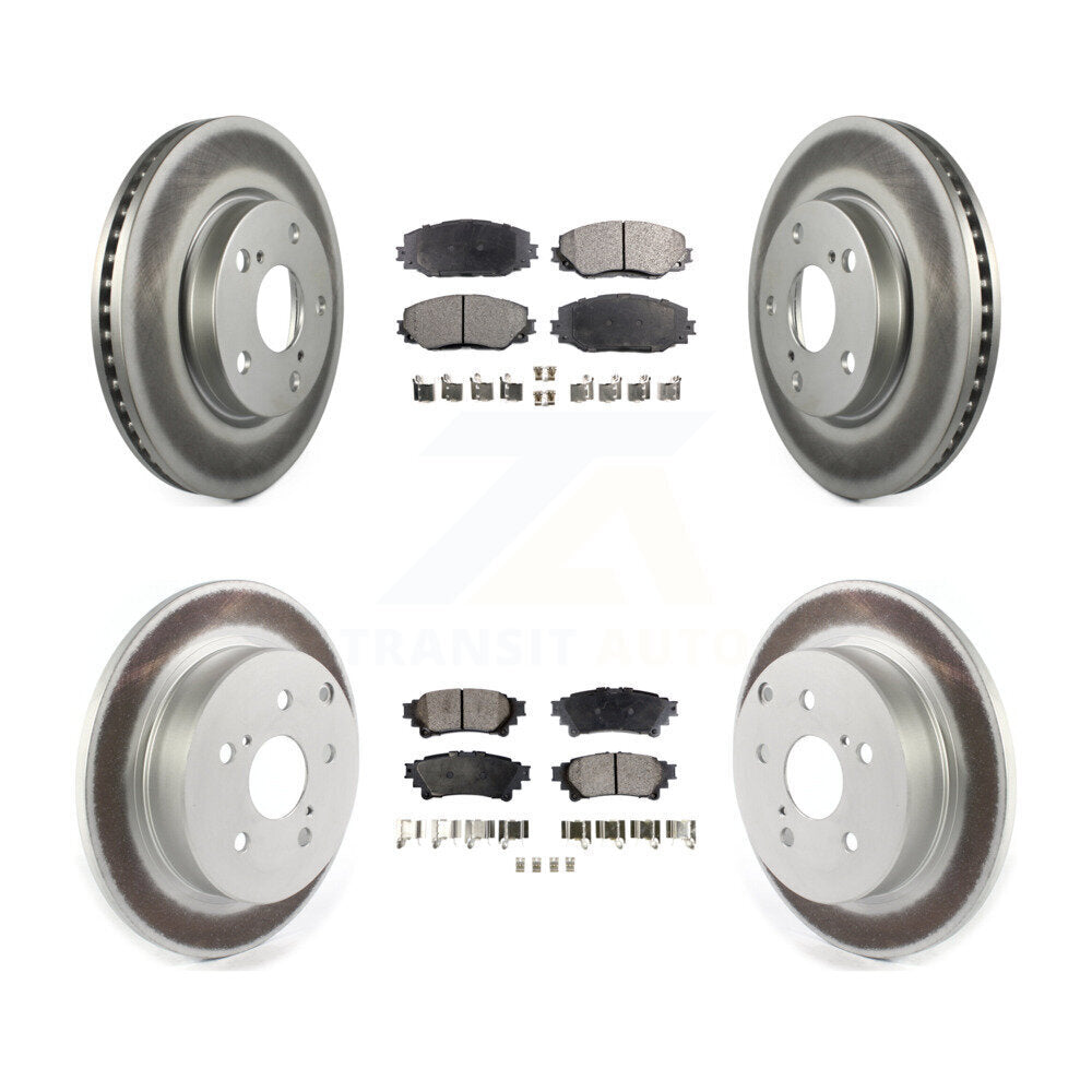 [Avant + Arrière] Kit de disque (revêtu) et plaquette (semi-métallique) de frein pour 2012-2018 Toyota Prius V KGF-101980