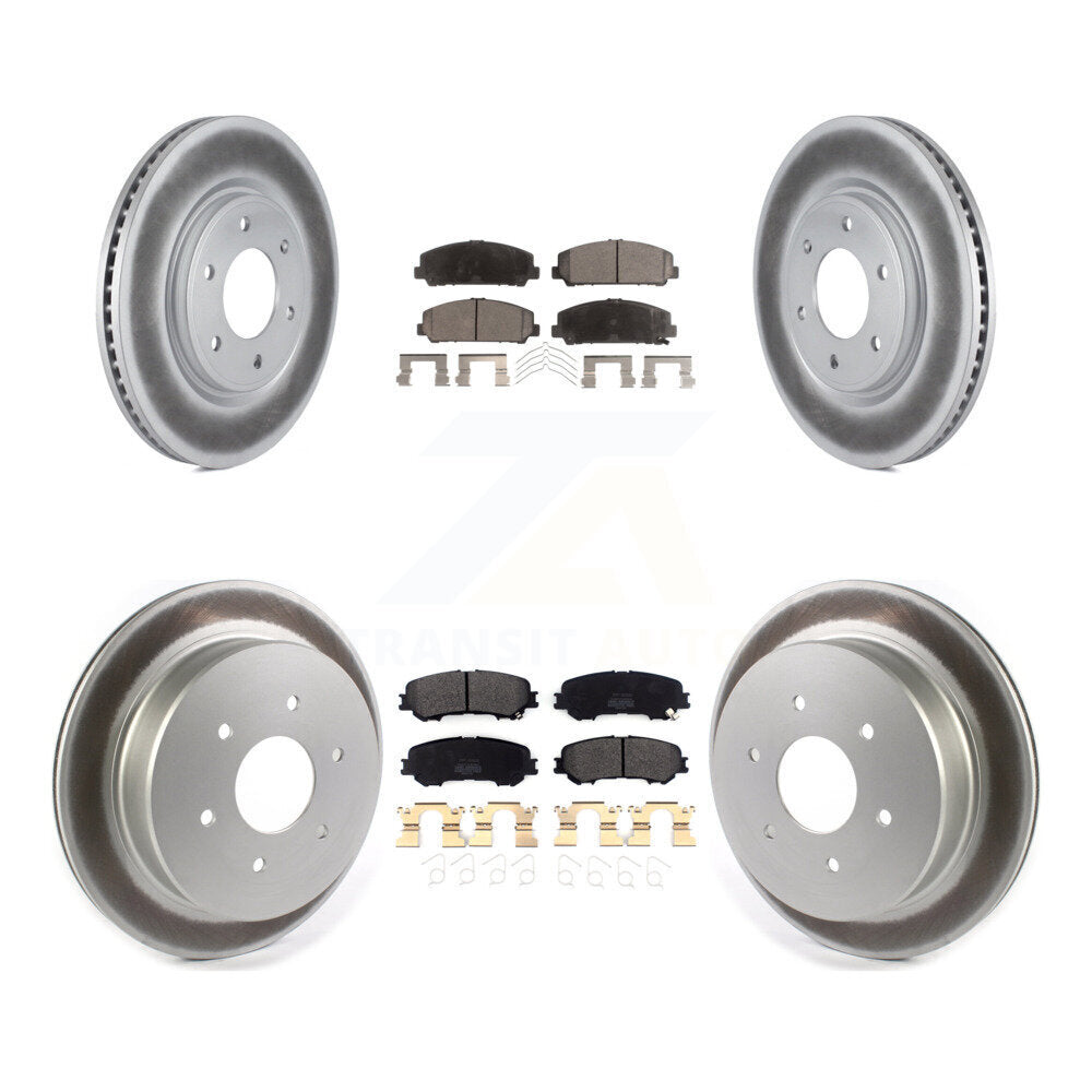 [Avant + Arrière] Kit de disque (revêtu) et plaquette (semi-métallique) de frein pour 2017-2023 Nissan TITAN KGF-101983