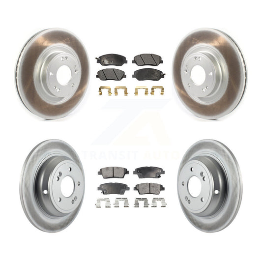 [Avant + Arrière] Kit de disque (revêtu) et plaquette (semi-métallique) de frein pour 2012 Hyundai Genesis 3.8L KGF-101985
