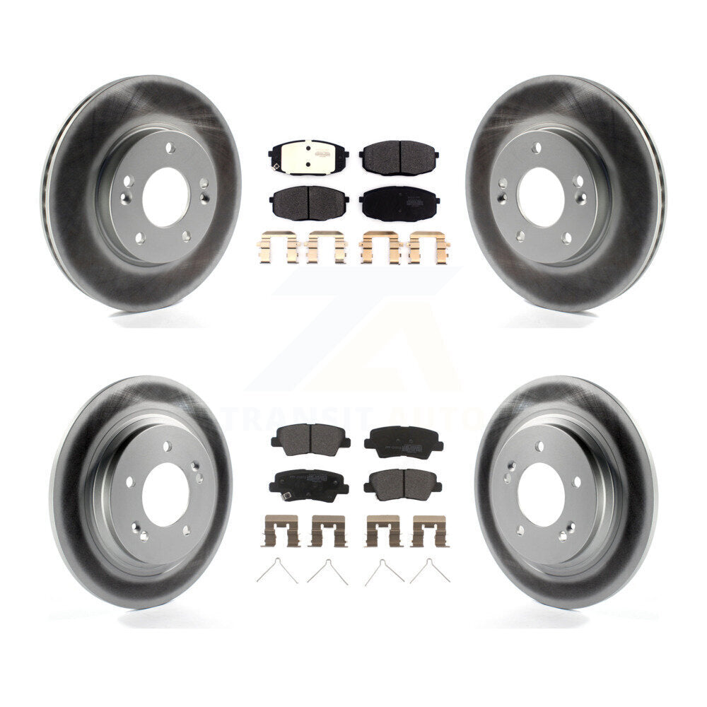 [Avant + Arrière] Kit de disque (revêtu) et plaquette (semi-métallique) de frein pour Hyundai Elantra GT Kia Forte Forte5 avec Electric Parking KGF-101988
