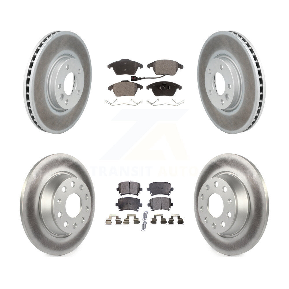 [Avant + Arrière] Kit de disque (revêtu) et plaquette (semi-métallique) de frein pour Volkswagen CC avec 340mm Diameter Rotor KGF-101991
