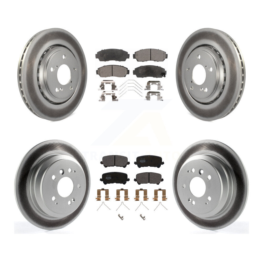 [Avant + Arrière] Kit de disque (revêtu) et plaquette (semi-métallique) de frein pour 2019-2022 Honda Passport KGF-101996