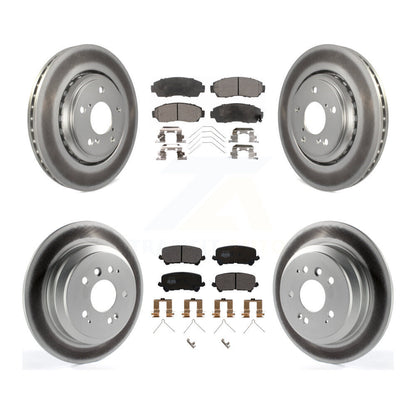 [Avant + Arrière] Kit de disque (revêtu) et plaquette (semi-métallique) de frein pour 2019-2022 Honda Passport KGF-101996