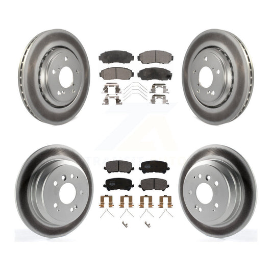 [Avant + Arrière] Kit de disque (revêtu) et plaquette (semi-métallique) de frein pour 2019-2022 Honda Passport KGF-101996