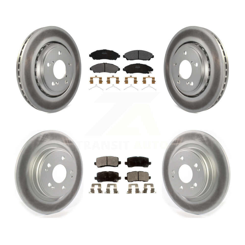 [Avant + Arrière] Kit de disque (revêtu) et plaquette (semi-métallique) de frein pour Acura MDX KGF-101997