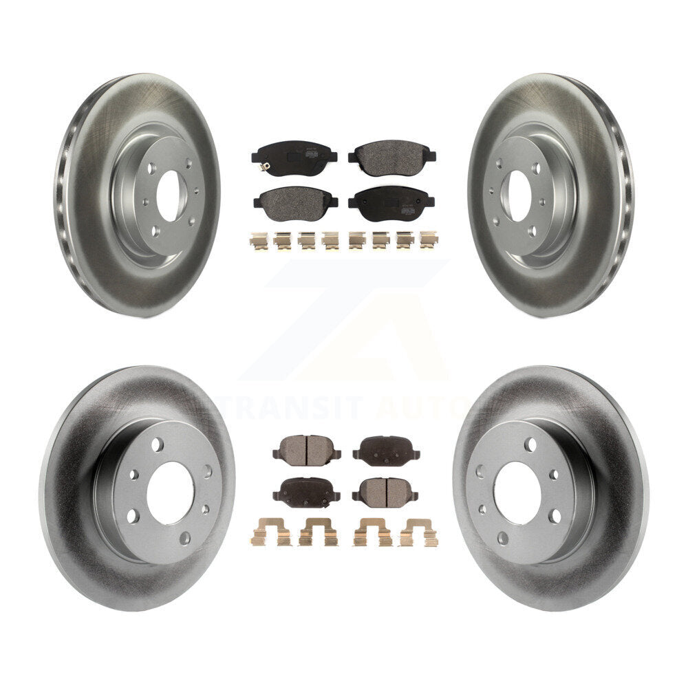 [Avant + Arrière] Kit de disque (revêtu) et plaquette (semi-métallique) de frein pour 2012-2013 Fiat 500 Turbocharged avec GAS engine KGF-101999