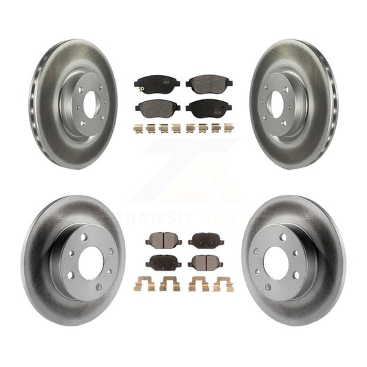 [Avant + Arrière] Kit de disque (revêtu) et plaquette (semi-métallique) de frein pour 2012-2013 Fiat 500 Turbocharged avec GAS engine KGF-101999