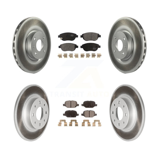 [Avant + Arrière] Kit de disque (revêtu) et plaquette (semi-métallique) de frein pour 2014-2017 Fiat 500 Turbocharged avec GAS engine KGF-102000