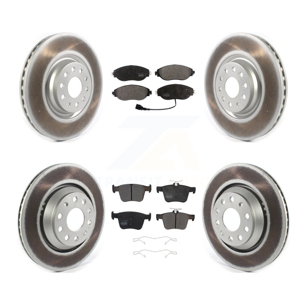 [Avant + Arrière] Kit de disque (revêtu) et plaquette (semi-métallique) de frein pour Audi Volkswagen Golf R S3 Q3 Arteon KGF-102003