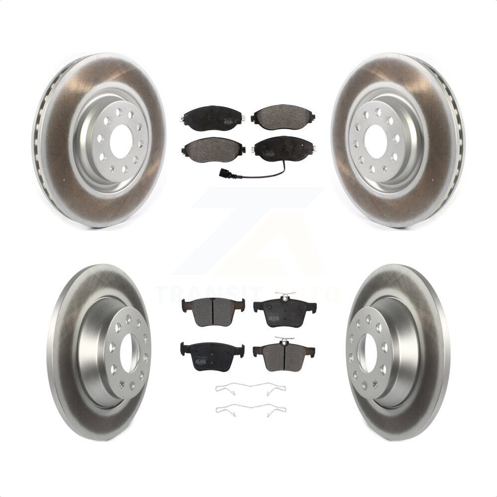 [Avant + Arrière] Kit de disque (revêtu) et plaquette (semi-métallique) de frein pour Volkswagen Tiguan Jetta KGF-102004 par Transit Auto