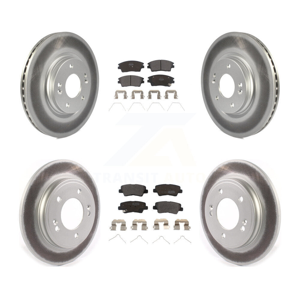 [Avant + Arrière] Kit de disque (revêtu) et plaquette (semi-métallique) de frein pour 2017-2020 Hyundai Elantra 1.6L KGF-102008