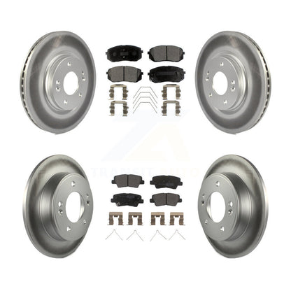 [Avant + Arrière] Kit de disque (revêtu) et plaquette (semi-métallique) de frein pour Kia Soul Forte KGF-102009