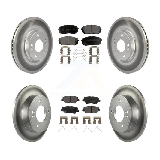 [Avant + Arrière] Kit de disque (revêtu) et plaquette (semi-métallique) de frein pour Kia Soul Forte KGF-102009