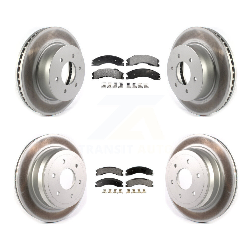 [Avant + Arrière] Kit de disque (revêtu) et plaquette (semi-métallique) de frein pour 2016-2022 Nissan TITAN XD KGF-102012