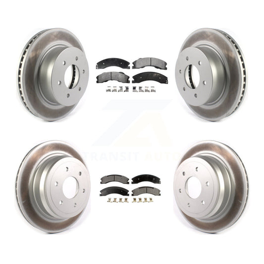 [Avant + Arrière] Kit de disque (revêtu) et plaquette (semi-métallique) de frein pour 2016-2022 Nissan TITAN XD KGF-102012