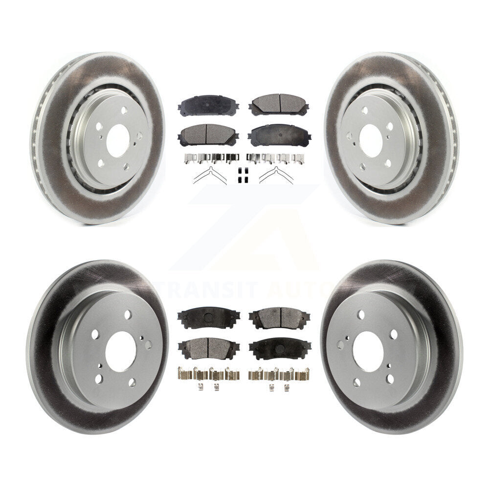 [Avant + Arrière] Kit de disque (revêtu) et plaquette (semi-métallique) de frein pour Toyota Camry Avalon TRD KGF-102013