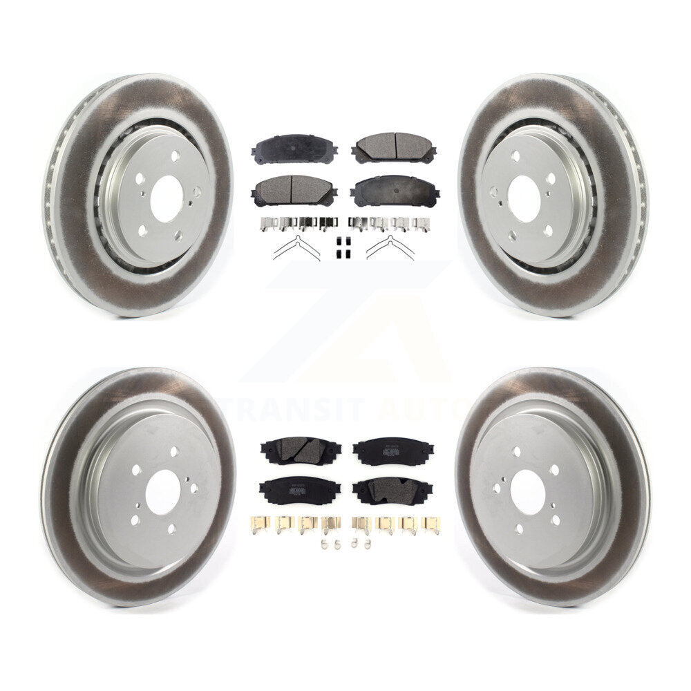 [Avant + Arrière] Kit de disque (revêtu) et plaquette (semi-métallique) de frein pour Lexus RX350 RX450h RX350L RX450hL KGF-102014