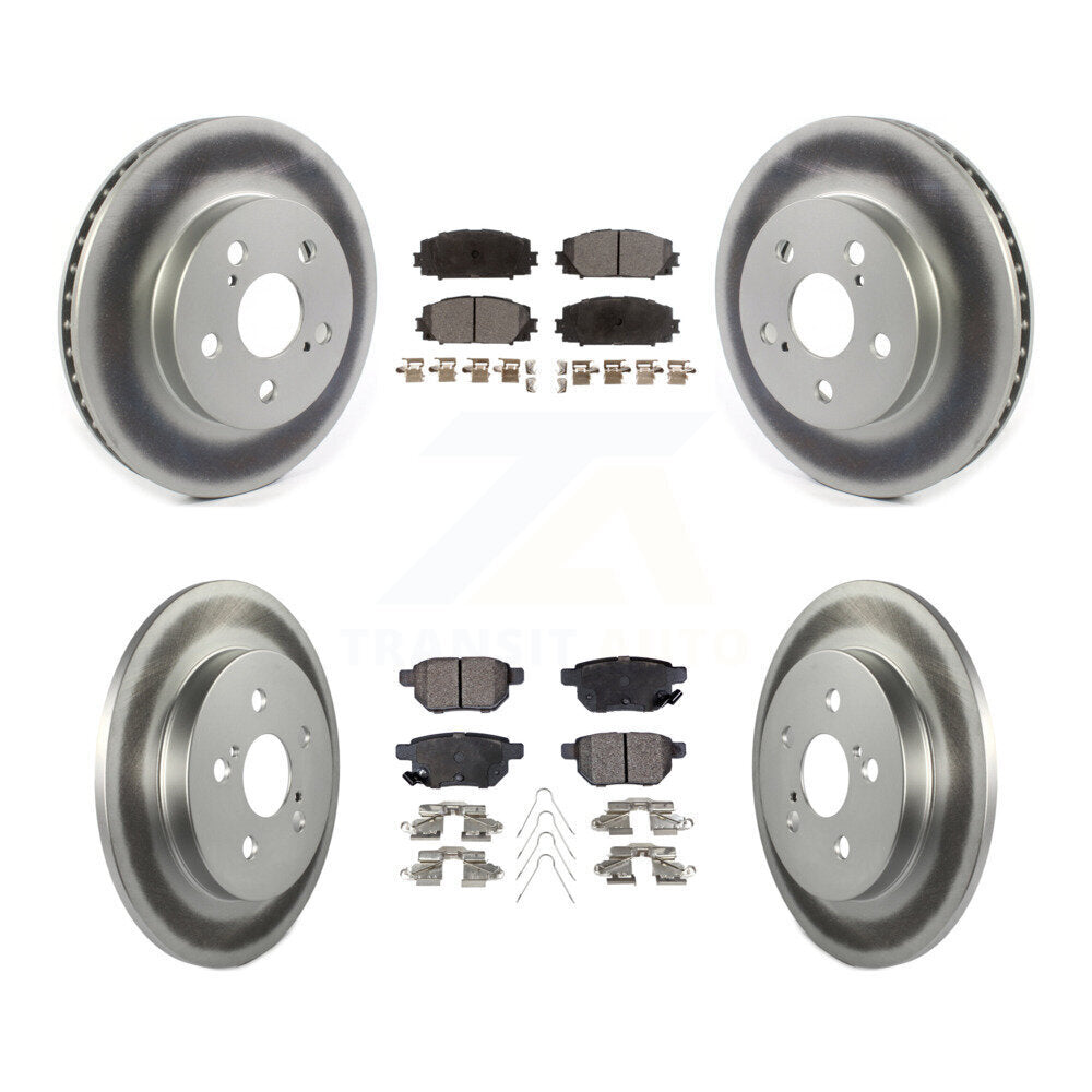 [Avant + Arrière] Kit de disque (revêtu) et plaquette (semi-métallique) de frein pour Toyota Prius Corolla Prime KGF-102018