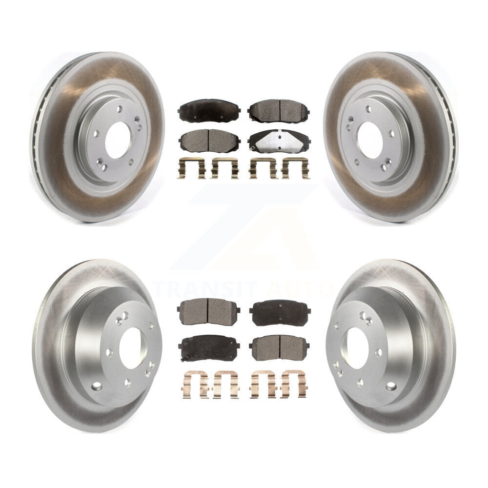 [Avant + Arrière] Kit de disque (revêtu) et plaquette (semi-métallique) de frein pour 2015-2020 Kia Sedona KGF-102019