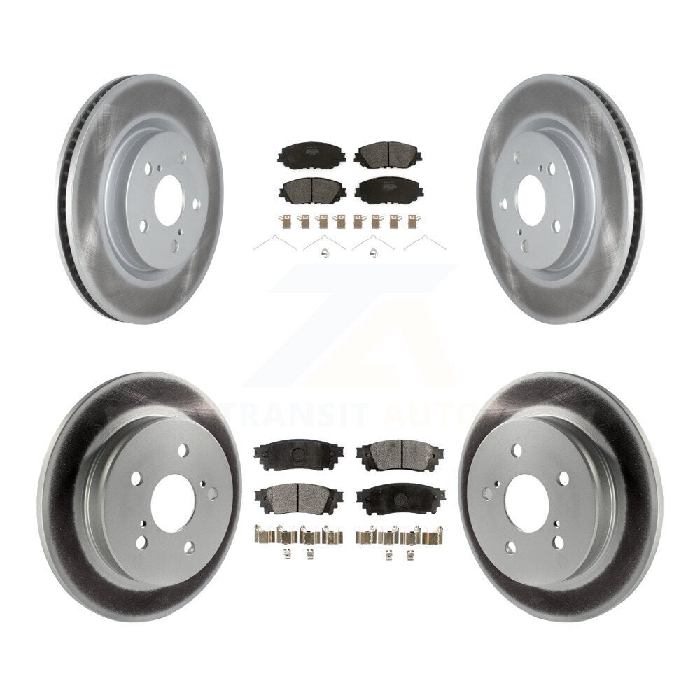 [Avant + Arrière] Kit de disque (revêtu) et plaquette (semi-métallique) de frein pour Toyota Camry RAV4 Lexus ES350 Avalon ES300h UX250h UX200 C-HR Venza ES250 Corolla Cross KGF-102025