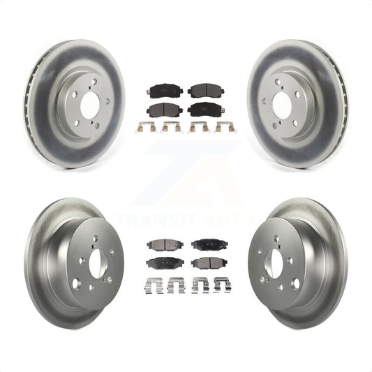 [Avant + Arrière] Kit de disque (revêtu) et plaquette (semi-métallique) de frein pour 2017-2021 Subaru Impreza avec 276mm Diameter Rotor KGF-102030 par Transit Auto