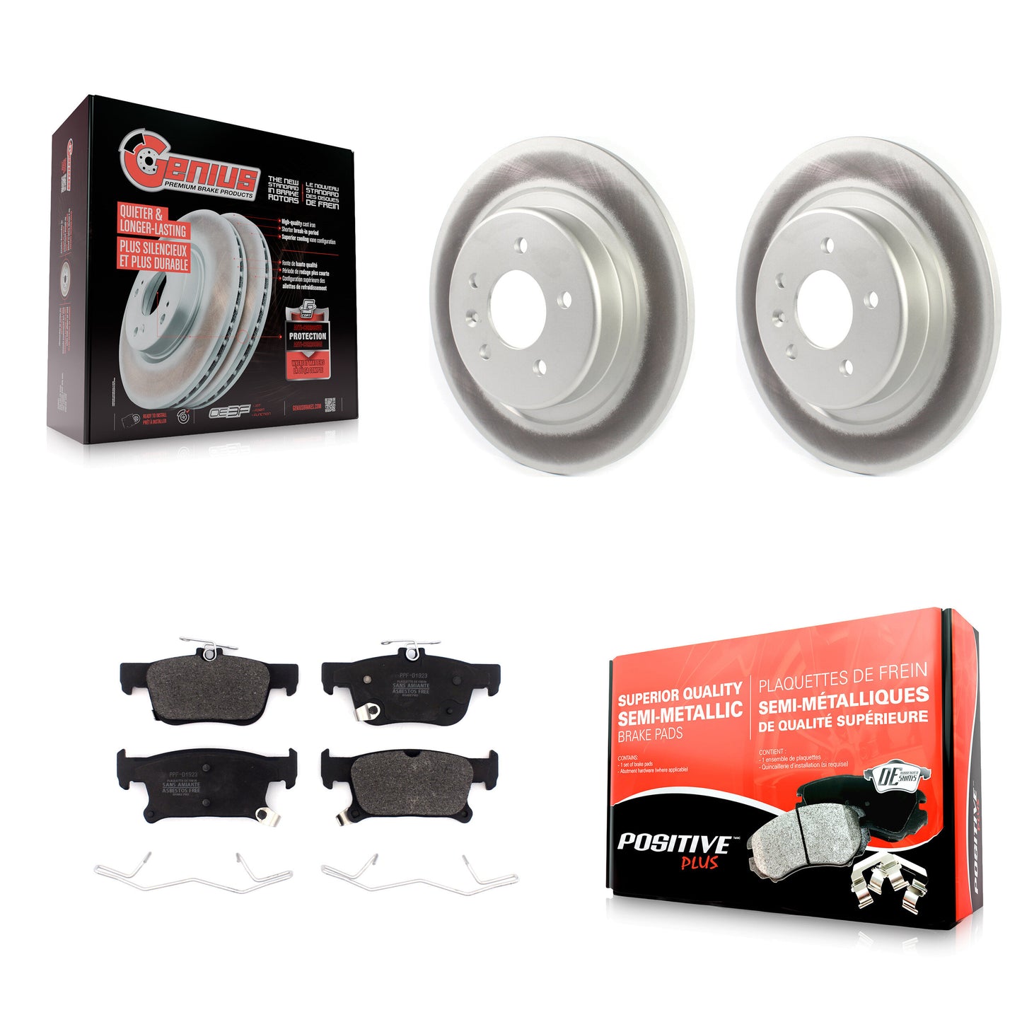 [Arrière] Kit de disque (revêtu) et plaquette (semi-métallique) de frein pour 2016-2018 Buick Envision avec 315mm Diameter Rotor KGF-102047